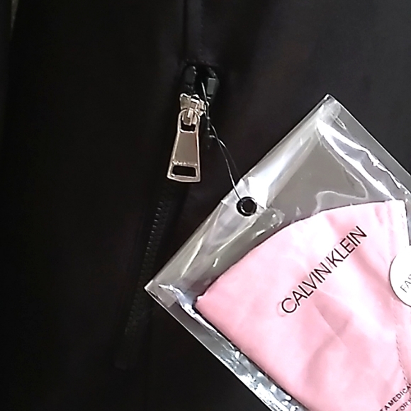 Calvin Klein Black Hooded Trench Coat. Size Medium  NWOT - Picture 6 of 16